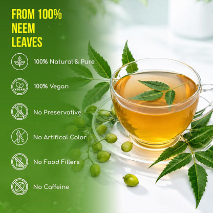 FreshDrinkUS, Premium Neem Leaf Tea Bags, 33 Count, Pure, Caffeine Free