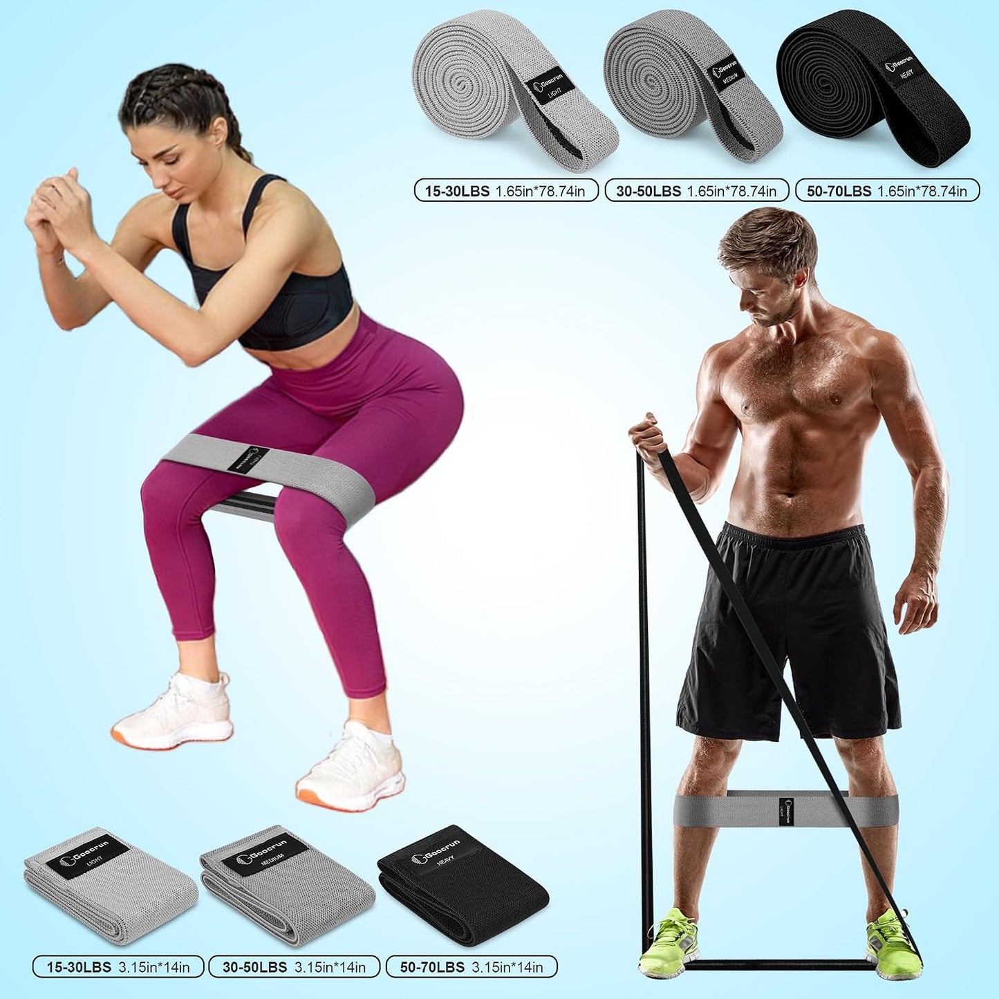 Goocrun Pilates Ring Set Exercise Equipment, with Exercise Resistance Bands Set, Pilates Ball, Sliding Disks. Portable Home Gym - with Fitness Guide Poster