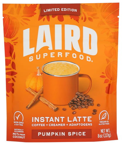 Laird Superfood Chai Instant Latte with Adaptogens - Instant Chai Tea Powder with Superfood Coconut Creamer - Gluten Free, Non-GMO, Vegan, 8 oz. Bag, Pack of 1