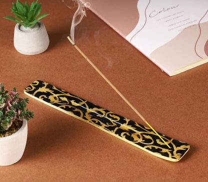 Bless-International Traditional-Handmade-Burner Wooden-Incense-Stick-Holder Ash-Catcher-Stand for-Aromatherapy-Meditation-Yoga (Incense Holder 10 inch(2 pcs))