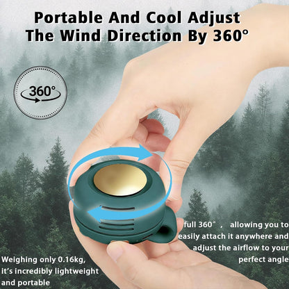 Portable Clip-On Fan, Mini USB Rechargeable 360° Rotatable Fan, Personal Fan 3-Speed Silent Mini Bladeless Fans (White)