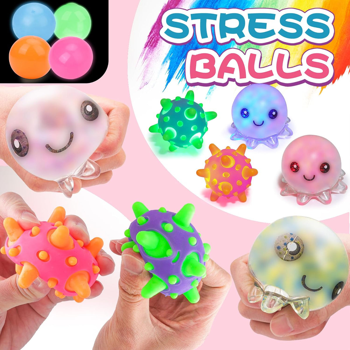 36 Pack Stress Balls, Squishy Balls, Squishy Fidget Stress Relief