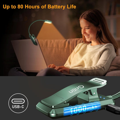 Gritin 16 LED Rechargeable Book Light for Reading in Bed