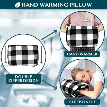 PAVILIA Travel Blanket Pillow, Soft Airplane Blanket 2-IN-1 Combo Set, Plane Blanket Compact Packable, Flight Essentials Car Pillow, Travelers Gifts Accessories Luggage Backpack Strap, 60x43 Teal Blue