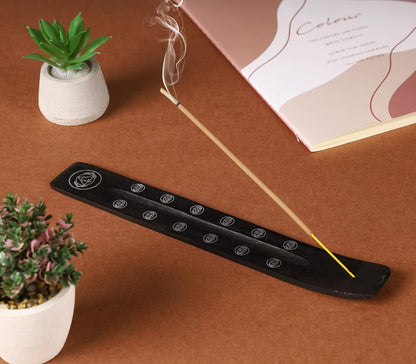 Bless-International Traditional-Handmade-Burner Wooden-Incense-Stick-Holder Ash-Catcher-Stand for-Aromatherapy-Meditation-Yoga (Incense Holder 10 inch(2 pcs))