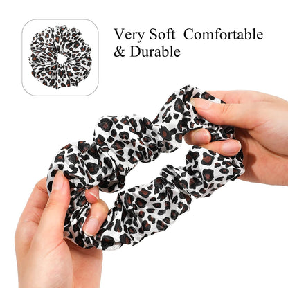 16 Pcs Scrunchies for Women - Black Satin Silk Scrunchies for Girls Hair Ties Elastics Bands Ponytail Holder Hair Accessories