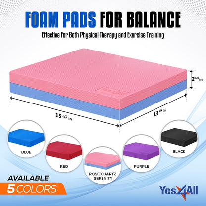Yes4All Balance Pad, Nonslip TPE Foam Balance Pad with Upgraded Sizes - L, XL, XXL Balance Mat for Fitness, Yoga & Stability Training - Multicolor Options