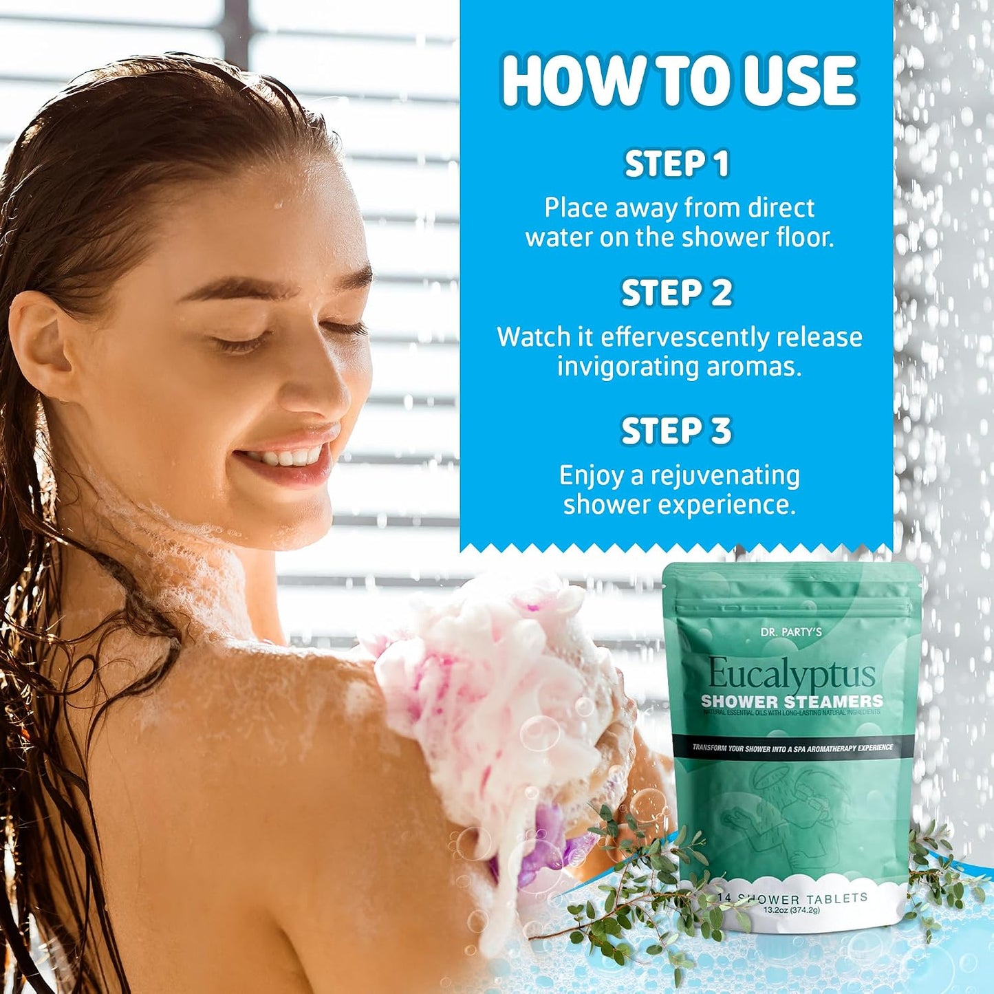 Shower Steamer - 5 Different scents - 14 Tablets per Package (Lavender)