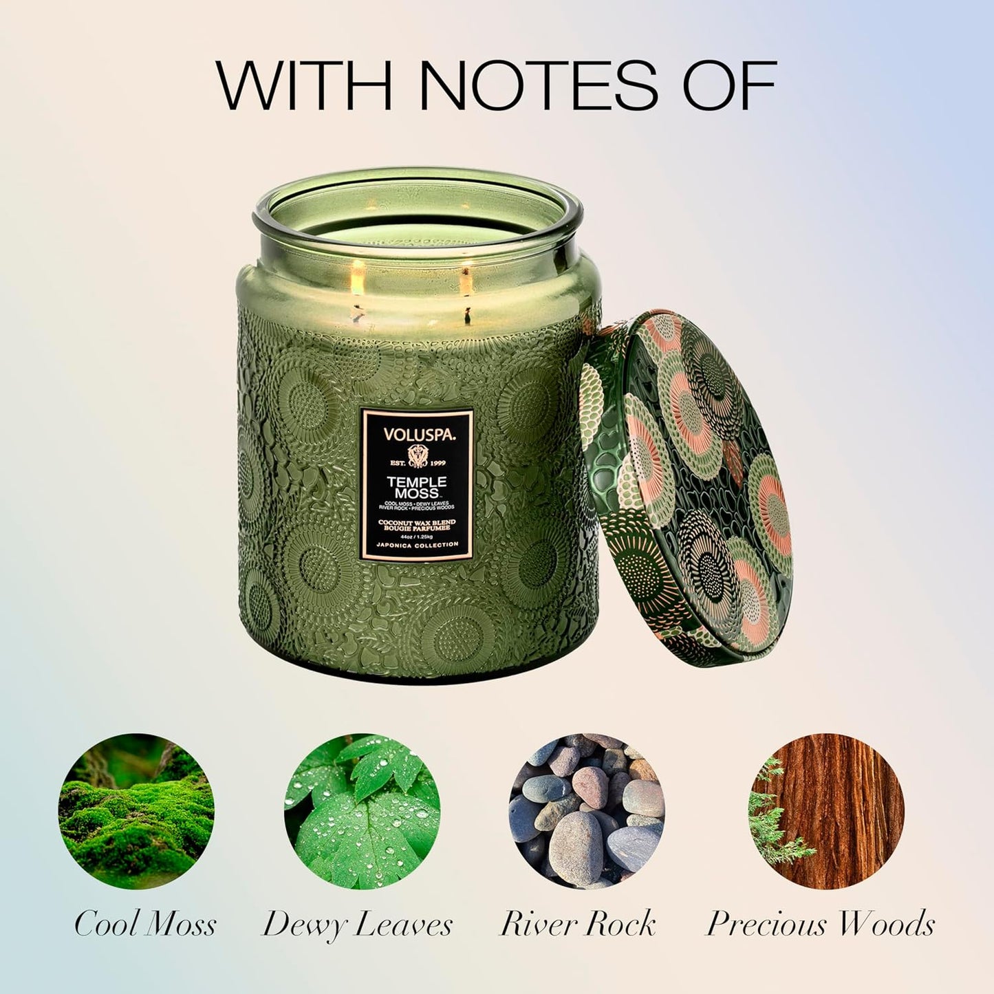 Voluspa Baltic Amber Candle, 18 oz, Coconut Wax Blend, Scented Candles for Home, 100 Hour Burn Time, Candle Jar