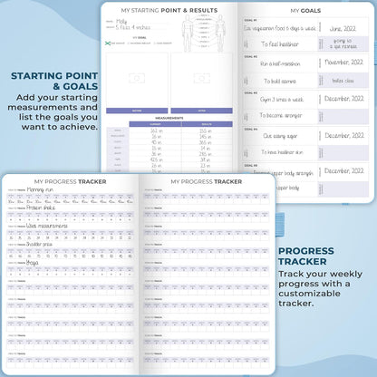 Clever Fox Fitness & Food Journal – Nutrition & Workout Planner for Women & Men – Diet & Gym Exercise Log Book with Calendars, Diet & Training Trackers - Undated, A5 Size, Hardcover (Forest Green)