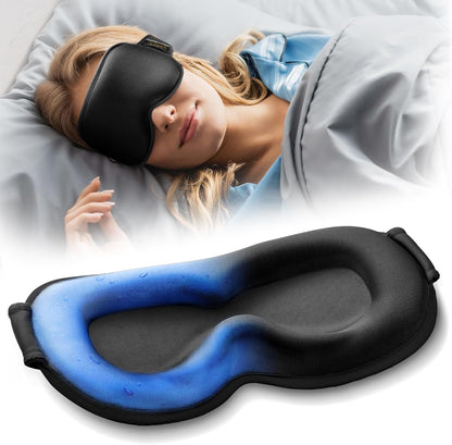 3D Cooling Gel Weighted Eye Mask for Sleeping, 100% Blackout Sleep Mask