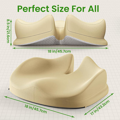 Benazcap Memory Foam Seat Cushion for Office Chair, Ergonomic Chair Cushions for Tailbone Pain Relief, Sciatica & Back Support, Office Chair Cushion & Car Seat Cushion