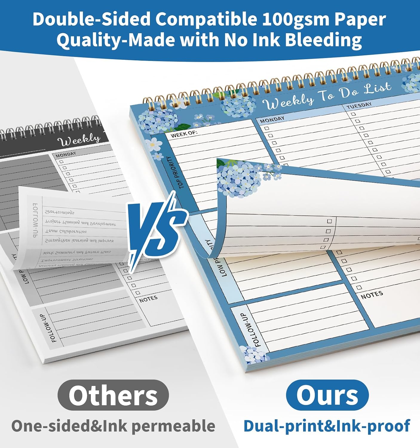 104 Pgs To Do List Notepad, 52 Undated Sheets Duplex-printed