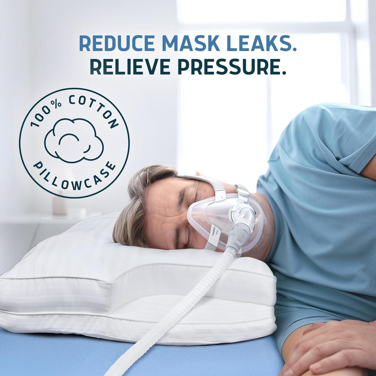 Lunderg Parkin CPAP Pillow for Side & Back Sleepers - Down Alternative