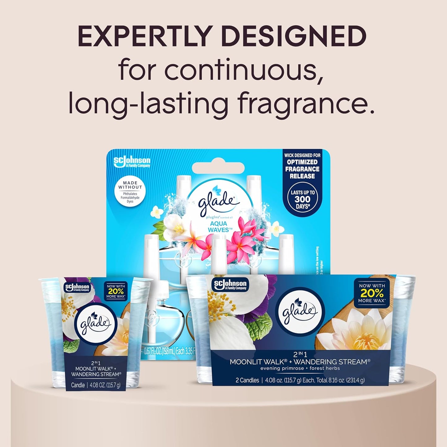 Glade 1-Wick Scented Candle Jar, Clean Linen, Air Freshener Infused with Essential Oils, 4.08 Oz, 2 Count