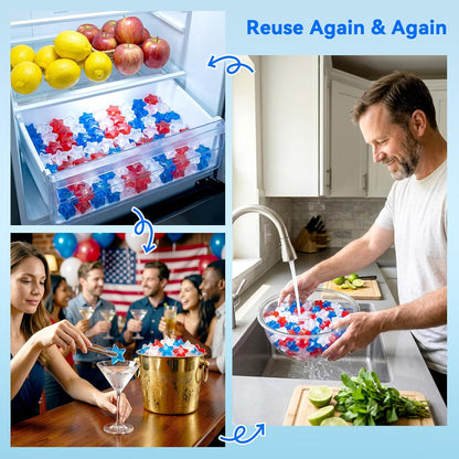 360 Pack Reusable Ice Cubes Refreezable Ice Cubes Without Diluting Reusable Ice Cubes for Drinks Large Pack Ice Cube Frozen BPA Free for Party Bars Ice Bath Camping