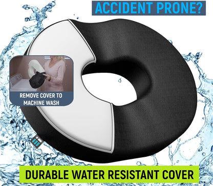 PT ENDORSED Donut Pillow for Tailbone Pain Relief Cushion - Coccyx & Hemorrhoid Pillow for Sitting - Donut Seat Cushion for Pressure Relief, Prostate, Postpartum, Pressure Sores, Lifting Cushions