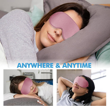 Sleep Eye Mask for Men Women, Lash Extensions 3D Sleeping Mask, Travel Blackout Night Blindfold Eye Shade Cover with Adjustable Strap (Black)