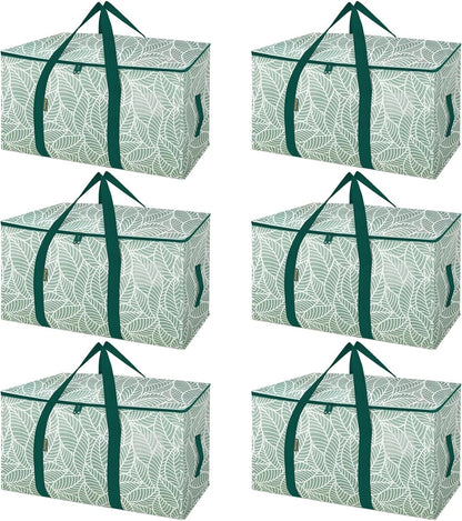BALEINE Oversized Moving Bags with Reinforced Handles, Heavy-Duty Storage Tote for Clothes, Moving Supplies (Clear)
