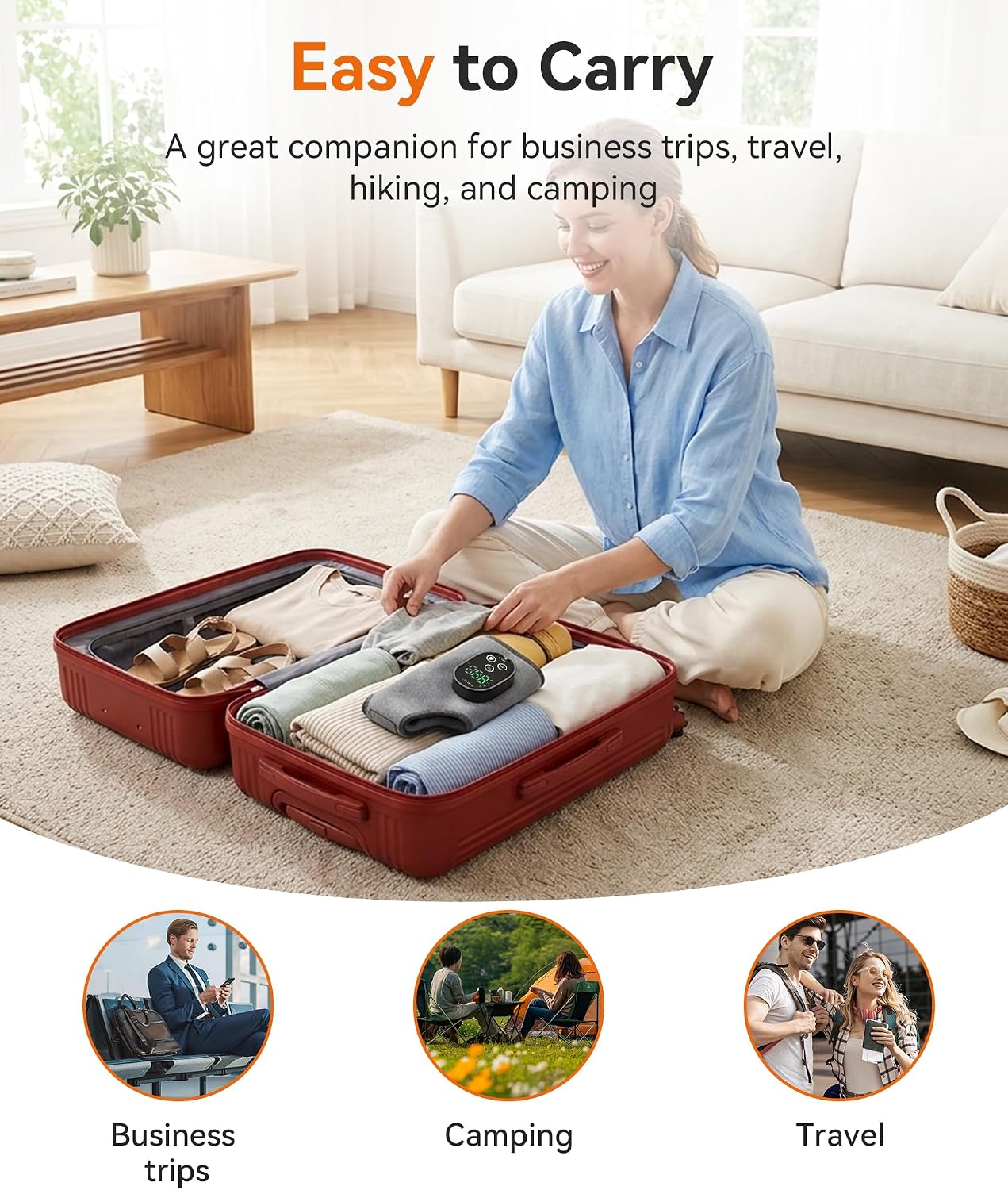 Foot Massager for Neuropathy, Cordless Ankle Massager for Circulation and Pain Relief, Rechargeable Foot and Ankles Heating Pad with Massage, Heated Ankle Brace Gifts for Women and Men Black