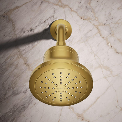 KOHLER 33631-Y-BN Cinq Round Single-Function Filtered Showerhead, Five-Layer Filtration, 2.5 GPM, Full Coverage Spray, Premium Durable Material, Vibrant Brushed Nickel