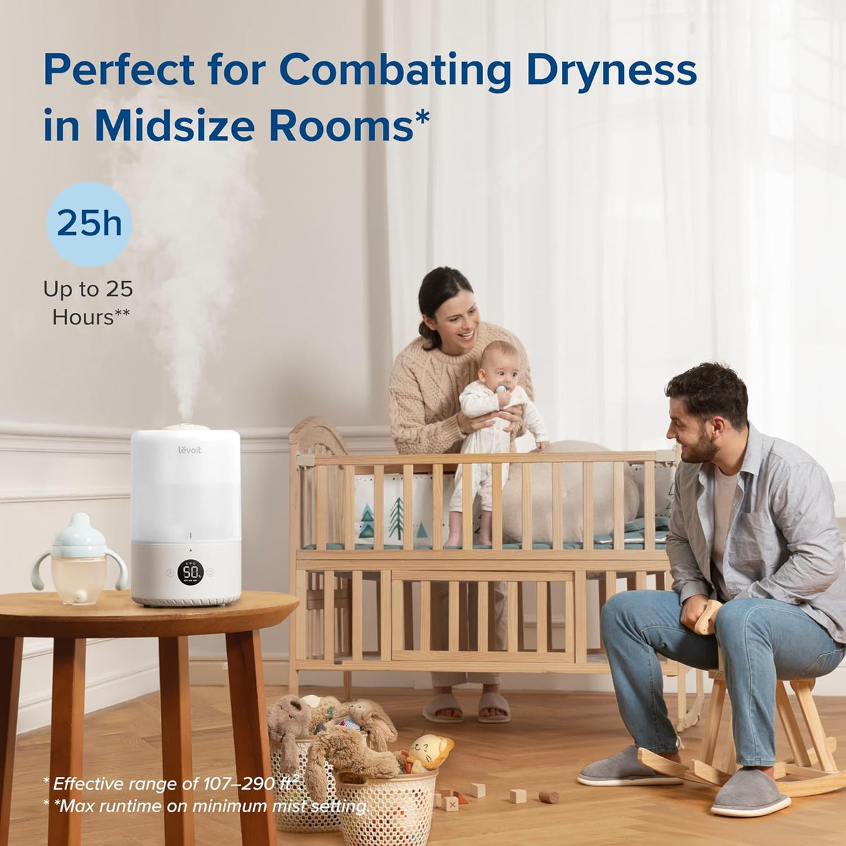 Levoit Humidifiers for Bedroom, Smart Warm and Cool Mist, Symptom Relief