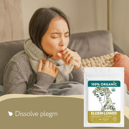 Organic Elderflower Tea (40 Bleach-Free & Microplastic-Free TeaBags) - Elder Flowers