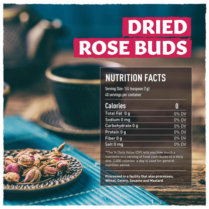 Eastanbul Dried Rose Buds, Edible Rose Buds, Natural, Gluten Free, 1.4oz