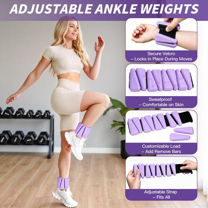 NANATI Pilates Kit, Home Pilates Workout Kit for Women, Pilates Equipment with 14.5" Pilates Ring and Ball, Resistance Bands, Ankle Weights, Sliders & Grip Socks for Home Workouts
