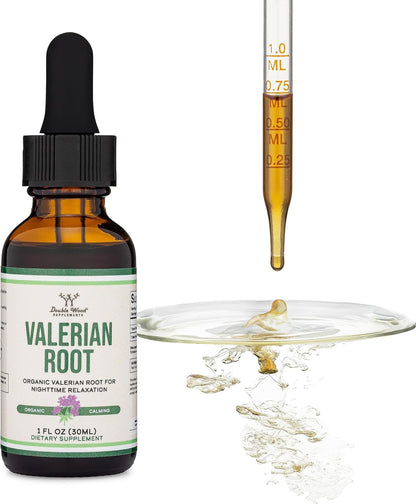 Valerian Root Liquid Drops 168mg, Organic, No Alcohol, Sleep + Calm, 1 oz