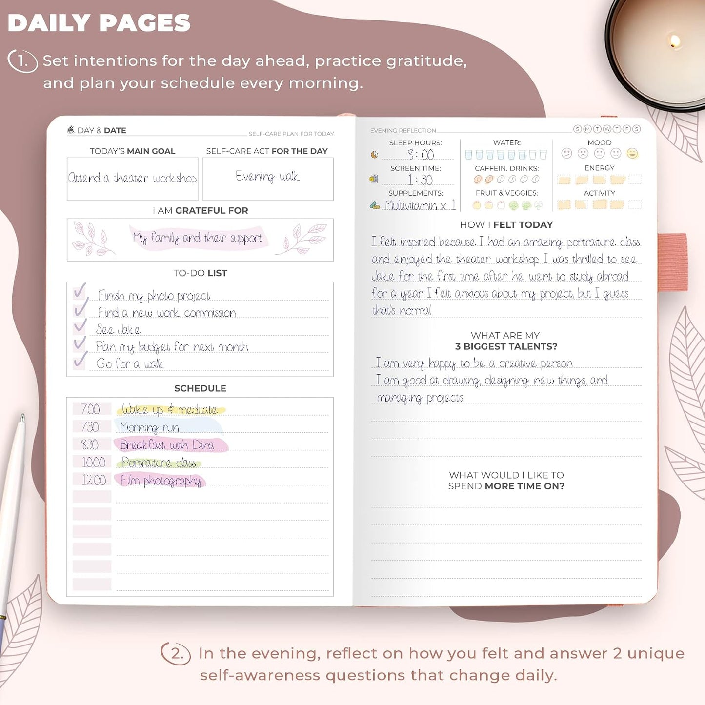 Clever Fox Self-Care Journal – Daily Reflection Notebook – Mental Health & Personal Development Planner, Meditation & Mood Log, A5 (Aquamarine)