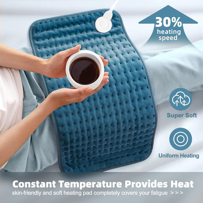 VALGELUIK Heating Pad for Back, Neck & Shoulder Pain Relief – 12"x24" Electric Heat Pad, Auto-Off, Machine Washable, Moist/Dry Heat Options – Thoughtful Mother's Day Gifts for Mom, Dad, Women & Men