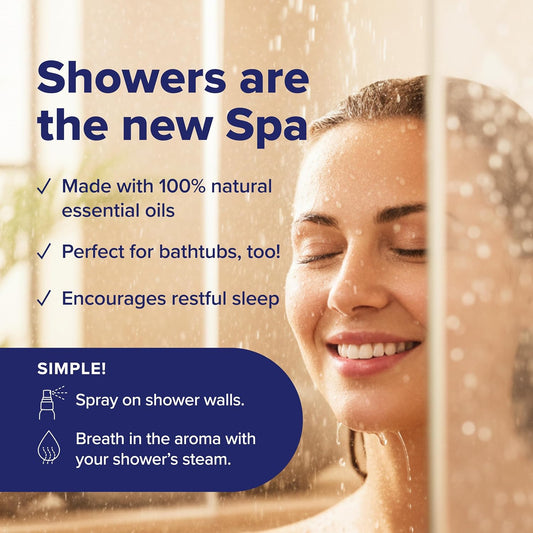 MOXĒ Eucalyptus Oil Shower Mist, Spa Steam Spray, Certified Natural 100% Essential Oils, Made in USA, Aromatherapy, Sinus Congestion Relief, Tension Relief, 4 Ounces
