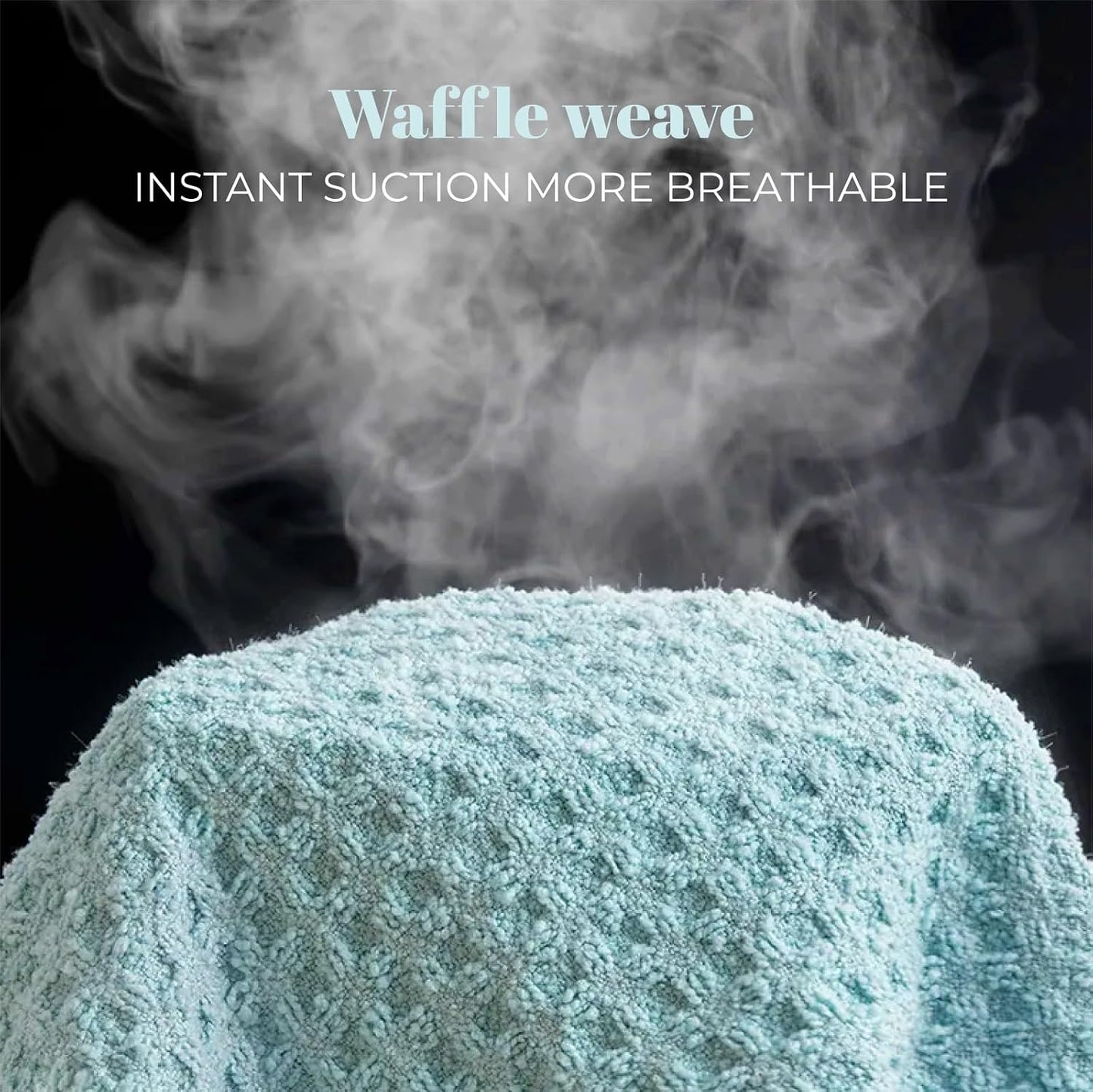 MaopaoBeauty Hair Towel Wrap for Women Long&Thick Hairs Head Wrap 1Pack Super Absorbent Hair Drying White Waffle Bath Towels for Curly Quick Dry Hair Drying Towels with Button