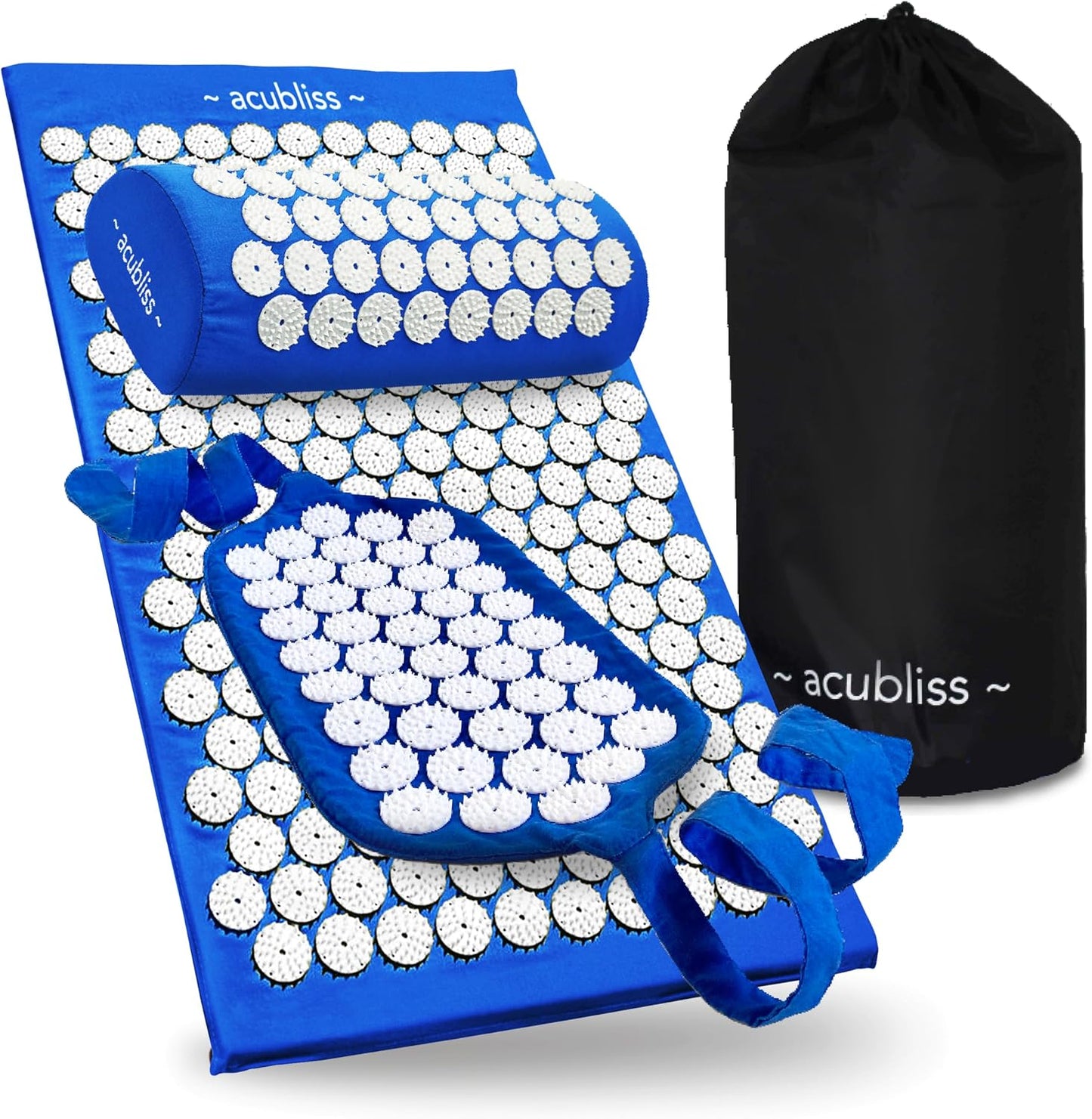 Premium Acupressure Mat, 8,358 Acupuncture Pressure Points for Back Pain Relief, Increased Energy, Relaxation with Drawstring Bag, 26x16x1", Blue