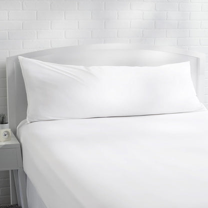 Amazon Basics Standard Breathable 100% Cotton Hypoallergenic Pillow Protector with Zipper, Machine Washable, White, 27 x 21 Inches, Pillows Not Included