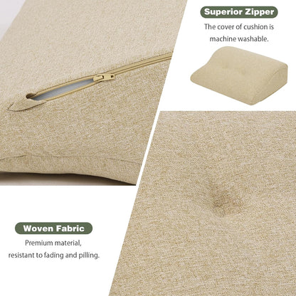baibu Lumbar Support Pillow for Recliner, Large Memory Foam Dual-Layer Patent Design Back Support Cushion for Sofa & Gaming Chair, Ergonomic Lumbar Pillow with Machine Washable Cover, Brown