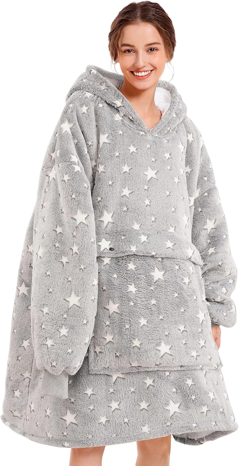 Narecte Cozy Oversized Blanket Hoodie Wearable Blanket Adults Soft Hooded Blanket Hoodie Birthday Gifts for Women Christmas - Colors A