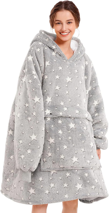 Narecte Cozy Oversized Blanket Hoodie Wearable Blanket Adults Soft Hooded Blanket Hoodie Birthday Gifts for Women Christmas - Colors A