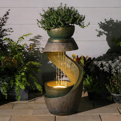 Sunlinua Modern Indoor Tabletop Water Fountain for Office Decor