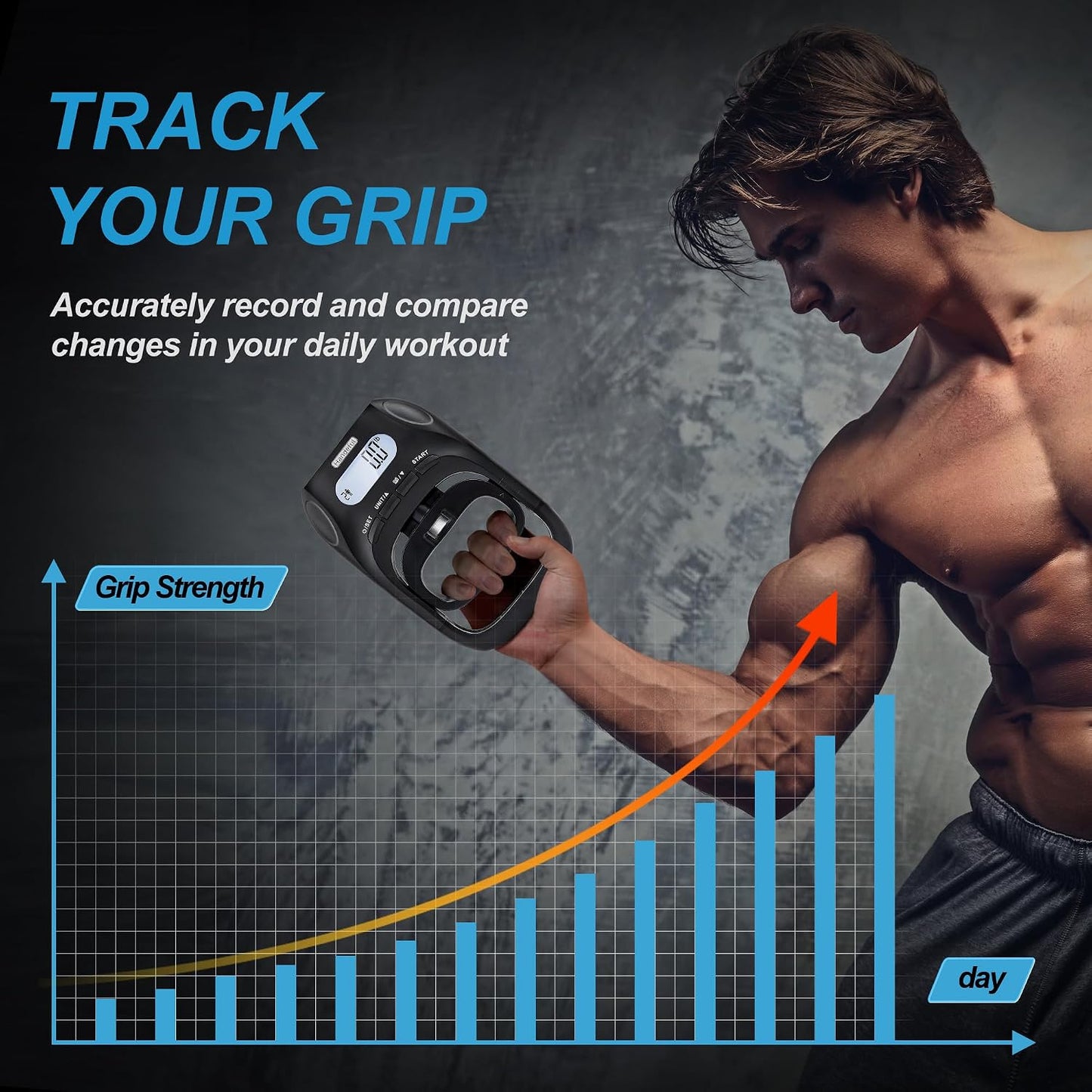 Handeful Grip Strength Tester Trainer - Dynamometer Handgrip Measurer Meter, Handheld Strengthener Exerciser for Sports, School, and Home Use (black 180kg)