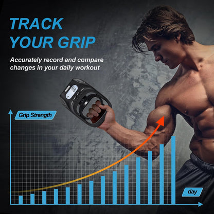 Handeful Grip Strength Tester Trainer - Dynamometer Handgrip Measurer Meter, Handheld Strengthener Exerciser for Sports, School, and Home Use (black 180kg)