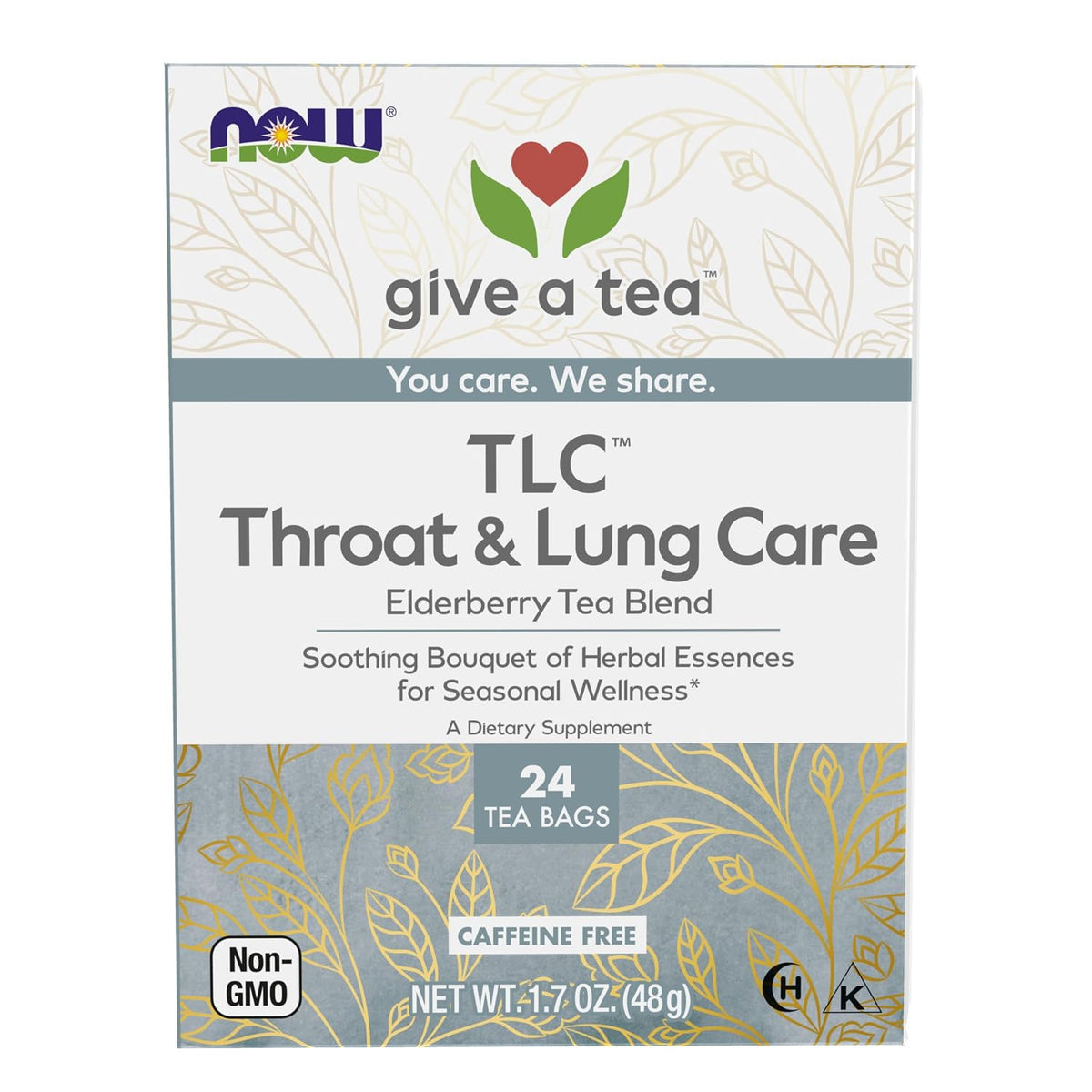 NOW Foods, Give a Tea® TLC™, Seasonal Wellness*, Caffeine-Free, 24 bags
