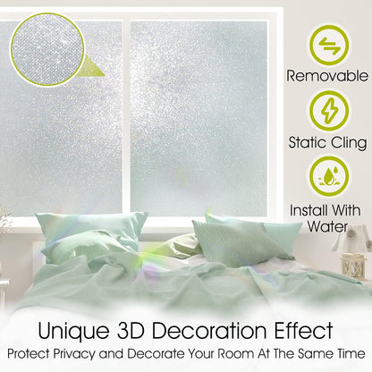 KESPEN Total Blackout Window Film Privacy Static Cling 100% Light Blocking Room Darkening Window Cover Heat Control Anti-UV Glass Sticker Window Tint for Home with Grid Line, 17.5 Inch X 6.5 Feet