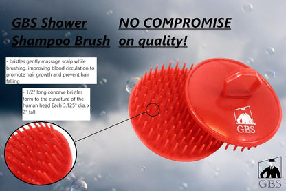 G.B.S Gents Dandruff Cleaning Scalp Brush 2 Pack – Silicone Shampoo Scrubber for Hair & Scalp Massage, Exfoliating Wet Dry Hair Care, Red