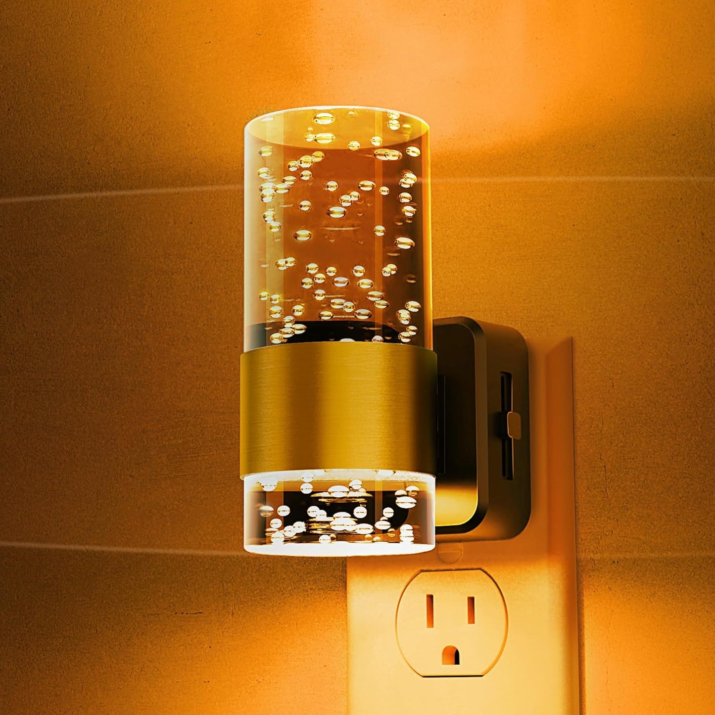 L LOHAS LED Night Lights Plug into wall, Amber Night Light with Adjustable Brightness, Plug in NightLight with Auto Light Sensor, Wall Sconce-Style Design Night Light for Bathroom,Hallway, 2 Pack