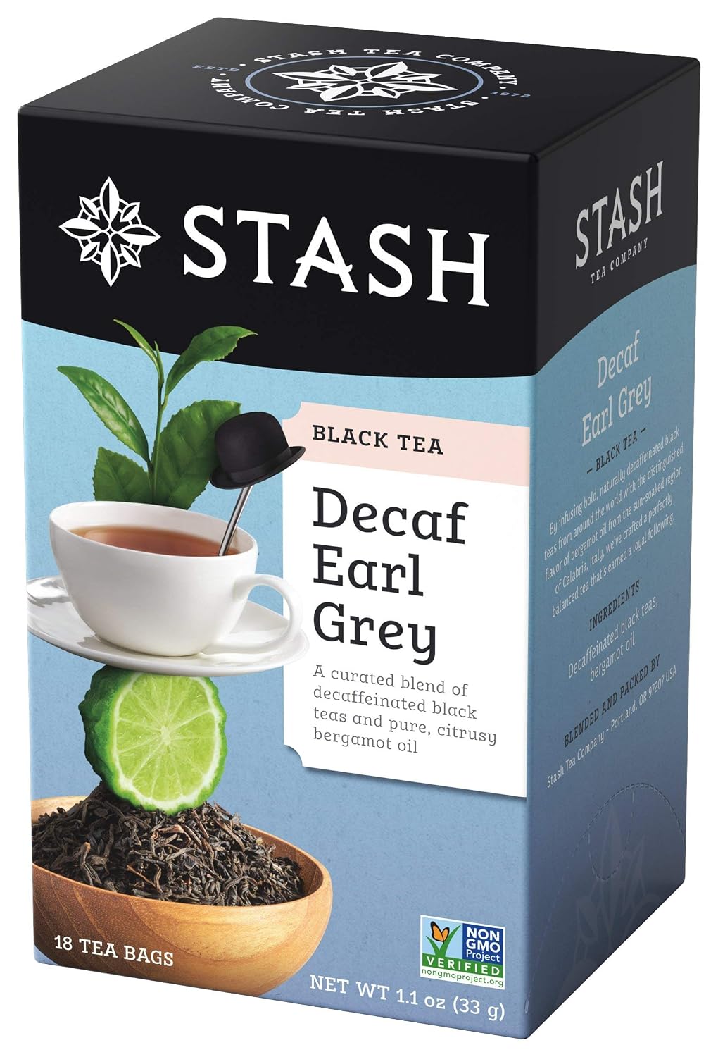 STASH Decaf Earl Grey Black Tea, 108 Bags (6 Boxes of 18), Decaffeinated