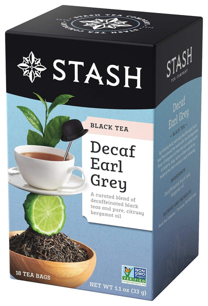 STASH Decaf Earl Grey Black Tea, 108 Bags (6 Boxes of 18), Decaffeinated