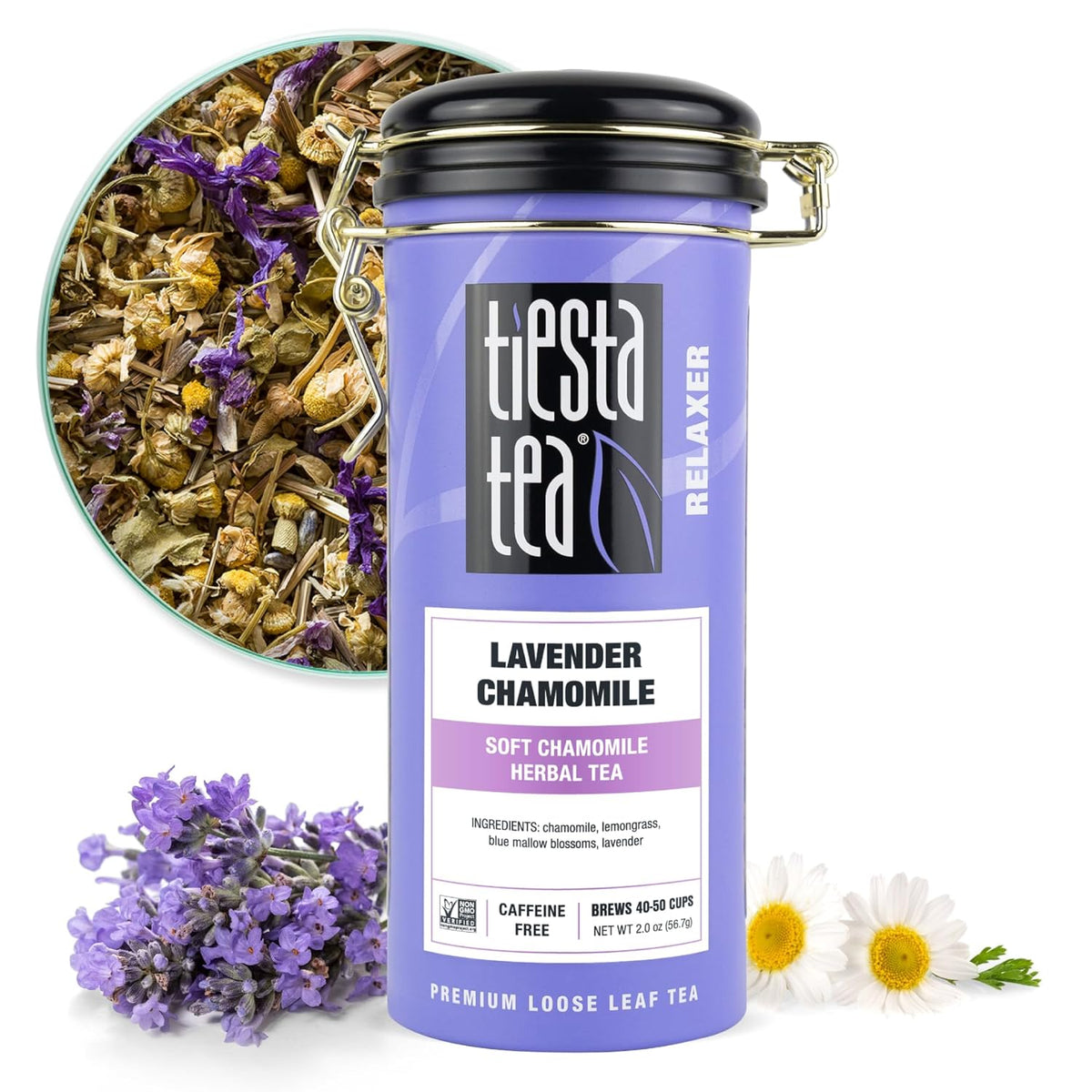 Tiesta Tea Lavender Chamomile, Loose Leaf Calming Herbal Tea Blend, 2oz