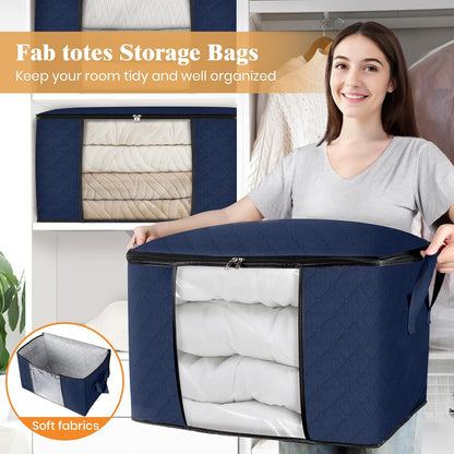 Fab totes Storage Bags for Clothes Blanket Storage Bins with Lids